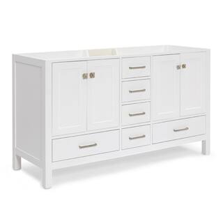 ARIEL Cambridge 60 in. W Vanity Cabinet Only in White A061D-BC-WHT