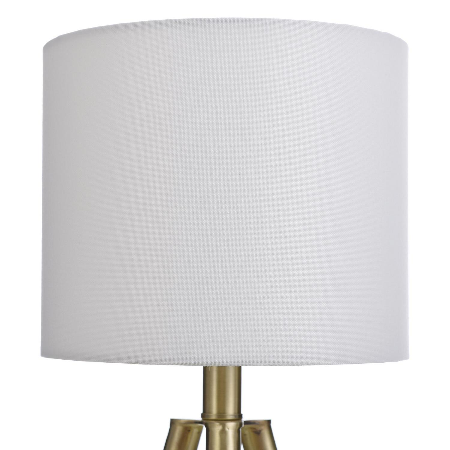 Iggy  Black， Gold Tripod Table Lamp  White Hardback Fabric Shade