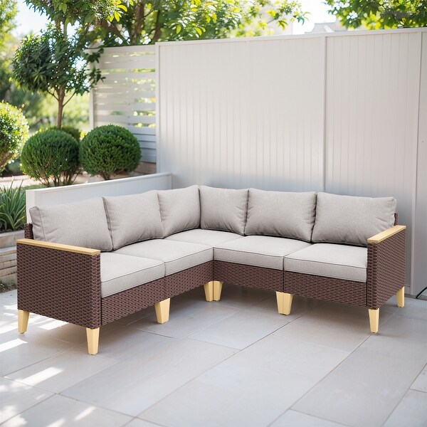 Outdoor Sectional Patio Sofa with Cushion