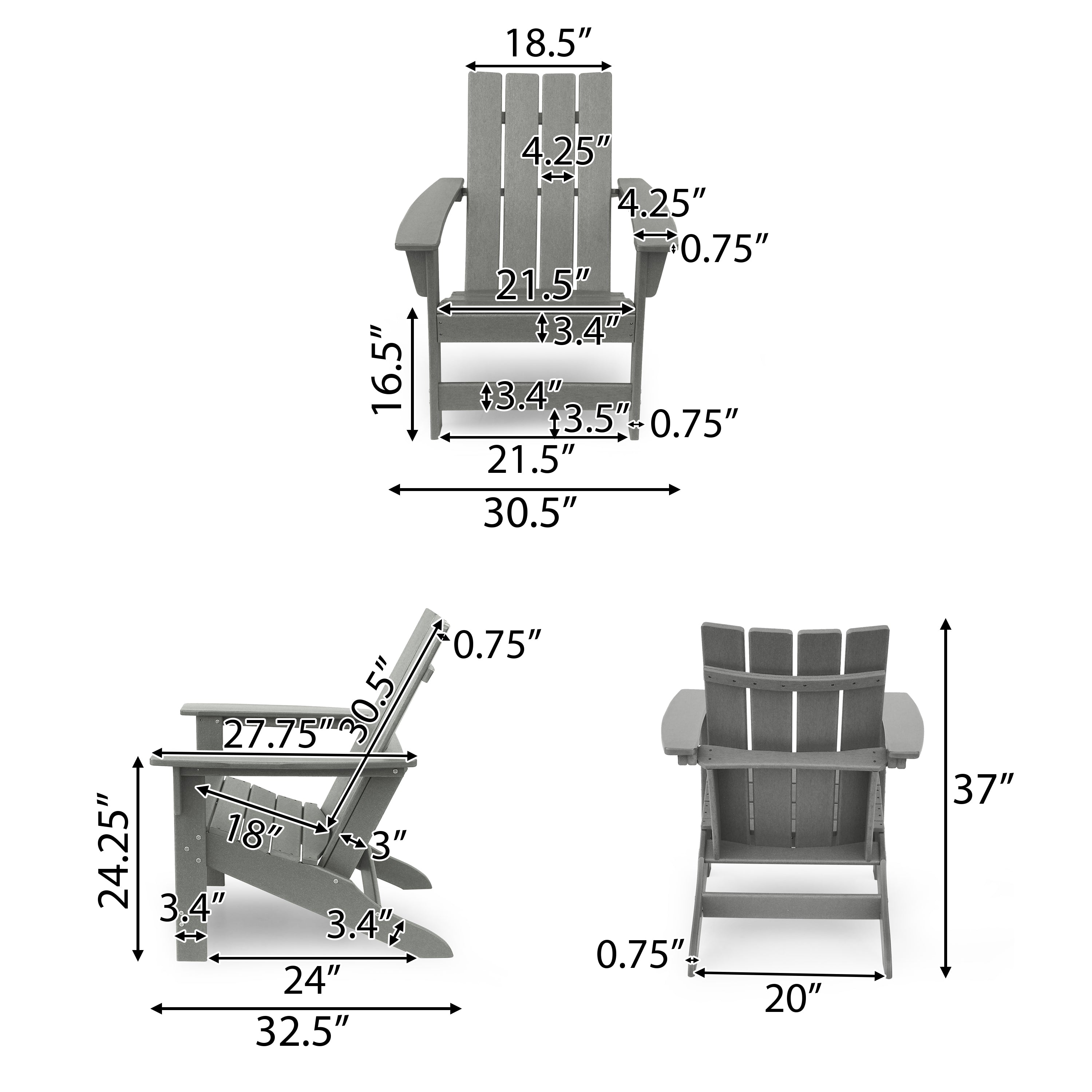 Panagiota Outdoor Resin Adirondack Chair