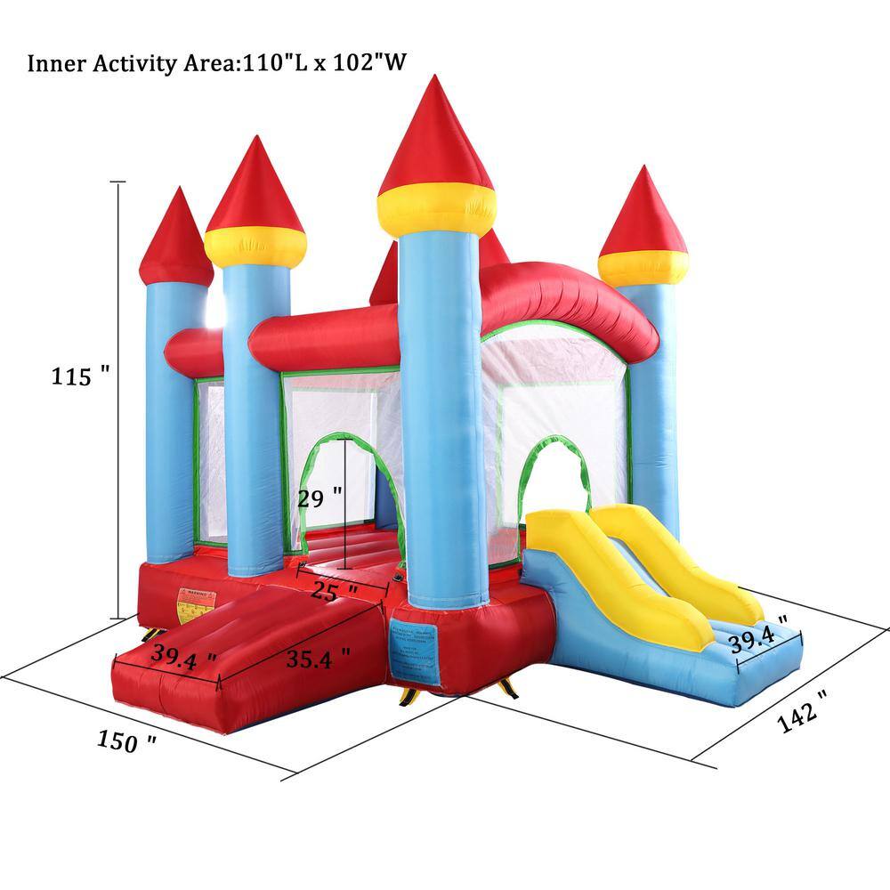 TOBBI Inflatable Jumping Castle Bounce House Blow Up Kids Bouncer Playhouse with Slide TH17M0543