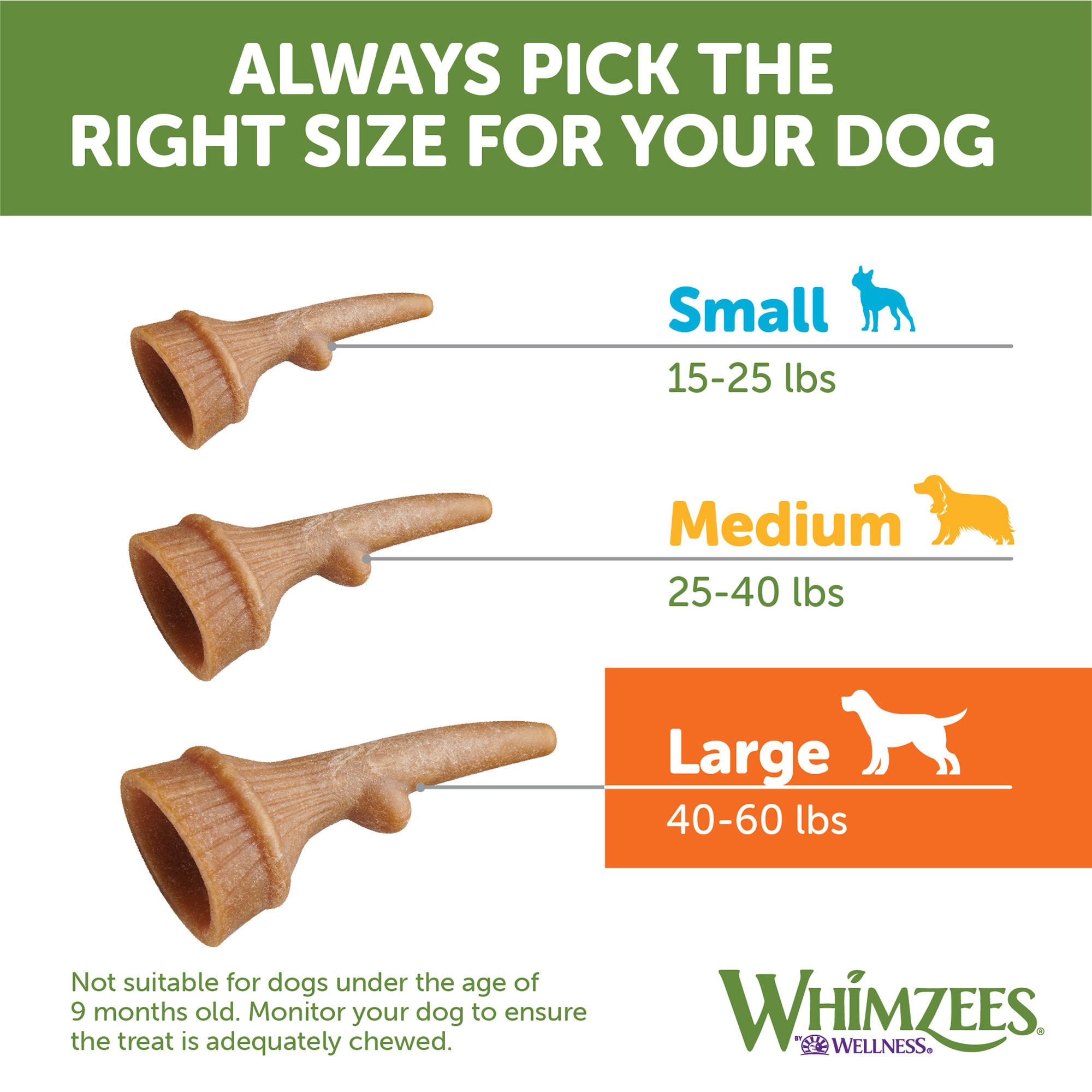 Whimzees Large Dental Occupy Calmzees Value Bag Dental Dog Chews， 12.7 oz.， Count of 6