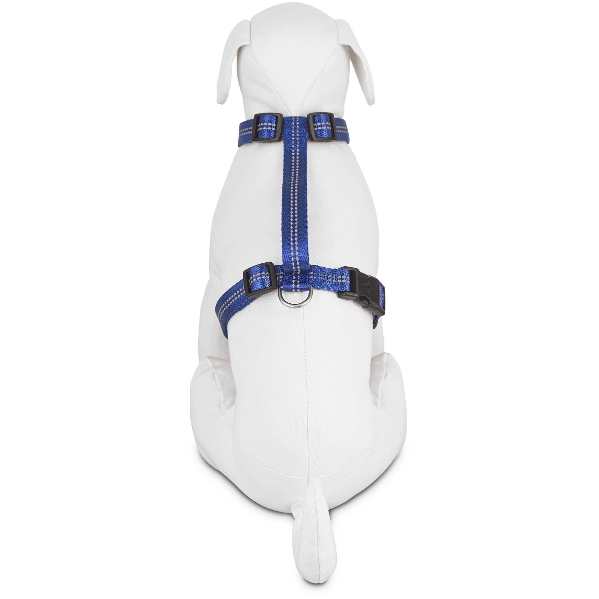 YOULY Reflective Adjustable Padded Blue Dog Harness， Small