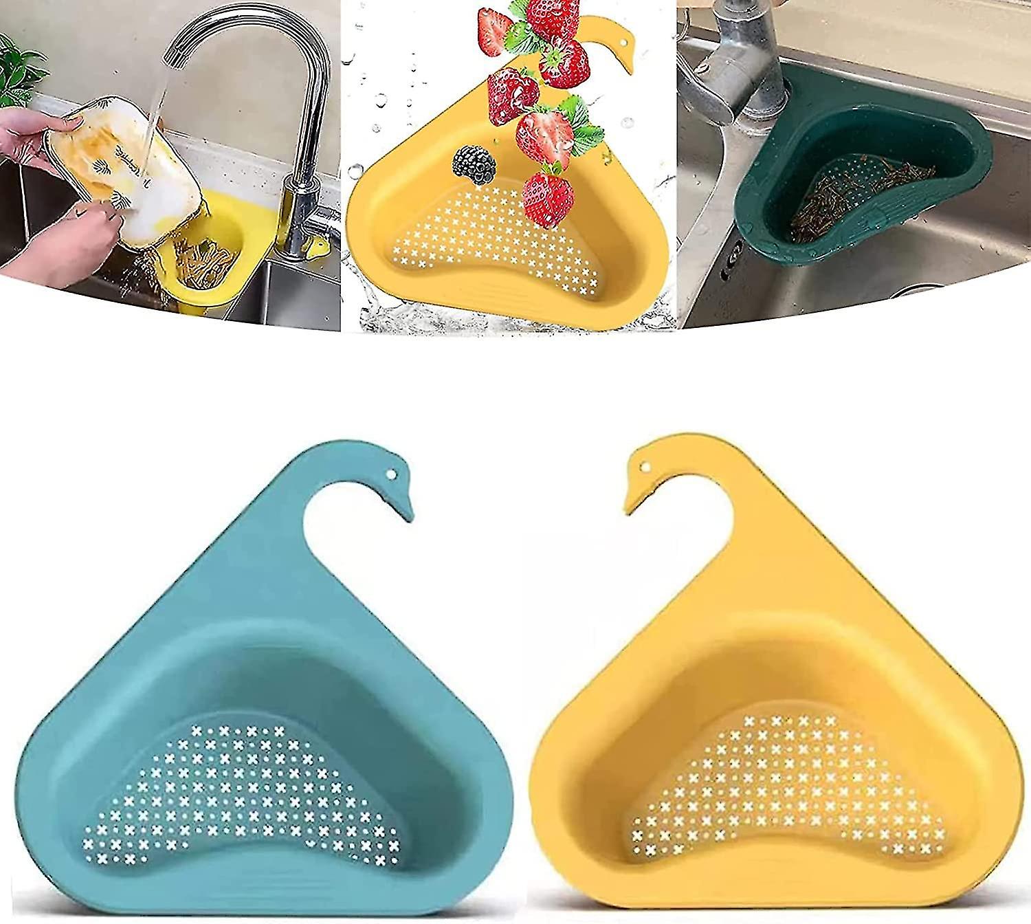 Other Sink Accessory Parts Sink Colander， Swan Shaped Sink Basket， Triangular Sink Drainer Shelf Kitchen Drainer Storage For Fruits Vegetables Garbage