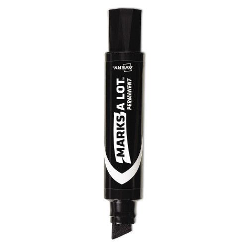 Avery MARKS A LOT Extra-Large Desk-Style Permanent Marker， Extra-Broad Chisel Tip， Black (24148)