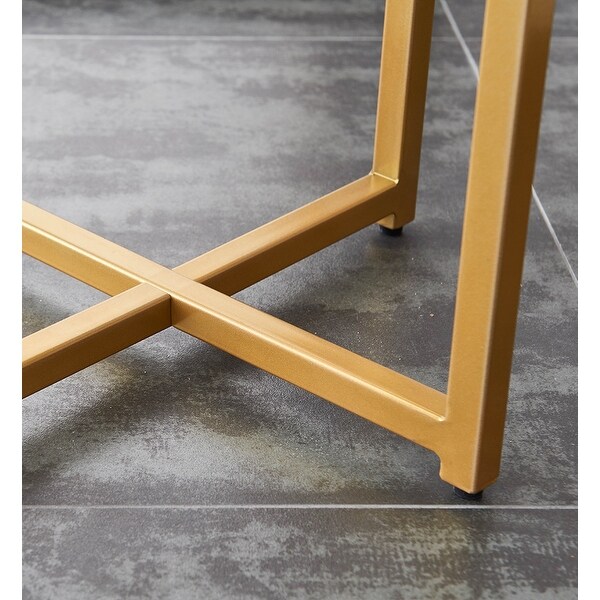 X-shaped Base Side Table/End Table in White/Gold