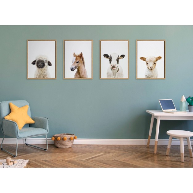 X 24 quot Sylvie Holstein Cow Portrait Framed Canvas By Amy Peterson Natural Kate amp Laurel All Things Decor