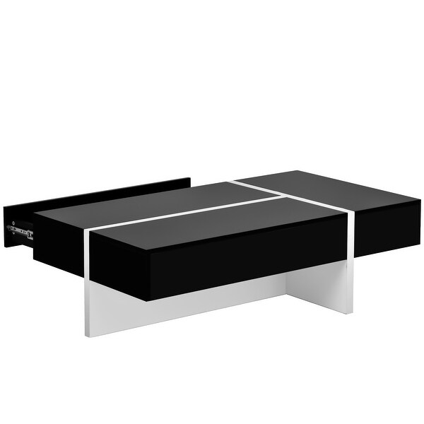 45.2inch Modern Rectangle White Cocktail Table Coffee Table