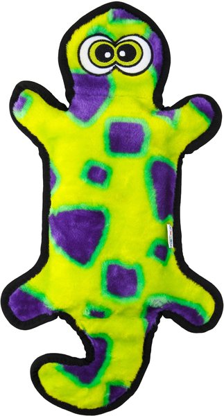 Outward Hound Invincibles Geckos Squeaky Stuffing-Free Plush Dog Toy