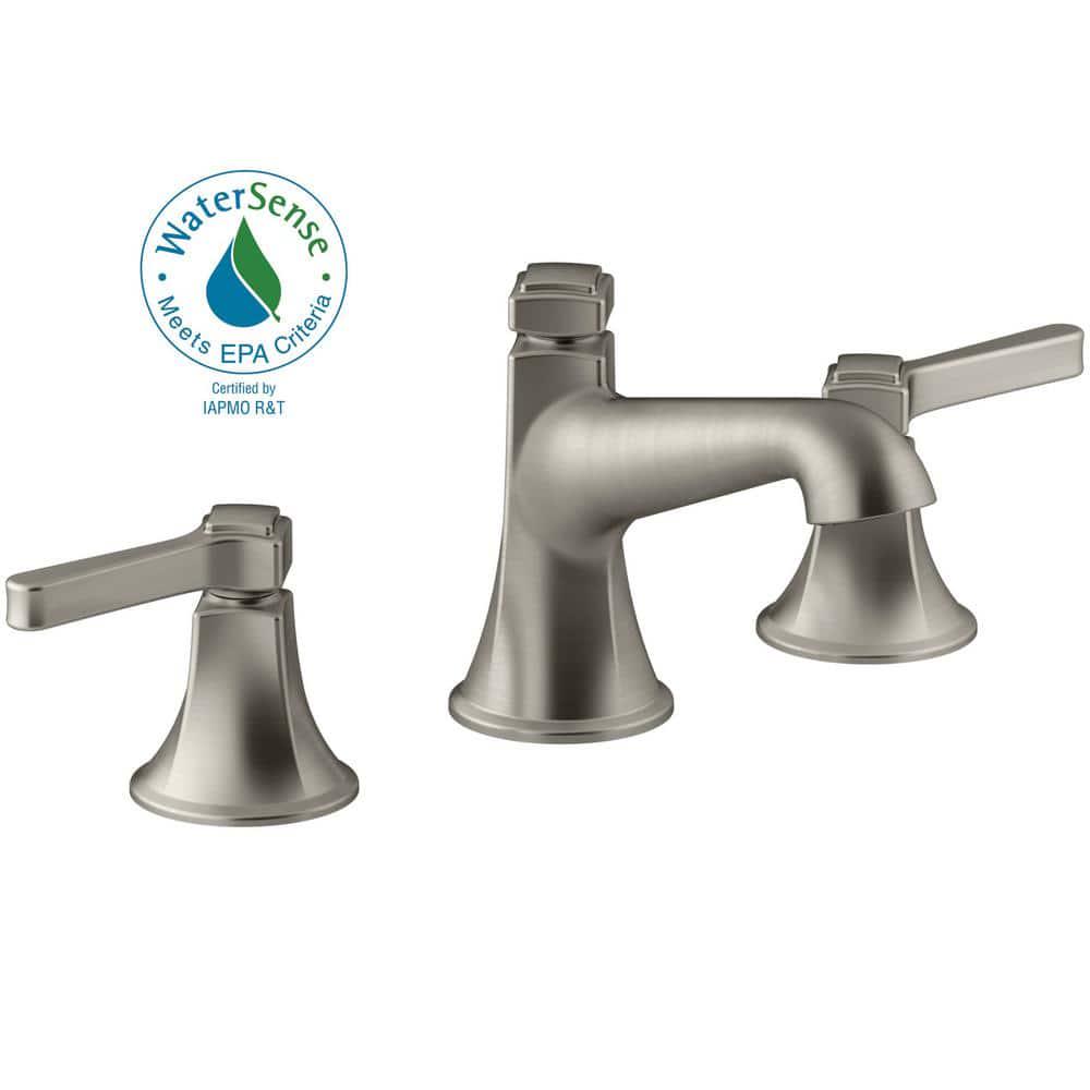 KOHLER Georgeson 8 in Widespread 2Handle Bathroom Faucet with Drain in Vibrant Brushed Nickel