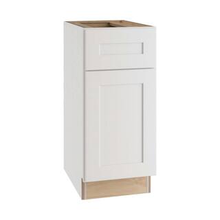 Home Decorators Collection Newport Assembled 18x34.5x24 in. Plywood Shaker Base Kitchen Cabinet Right 1 rollout Soft Close in Painted Pacific White B18R-1T-NPW