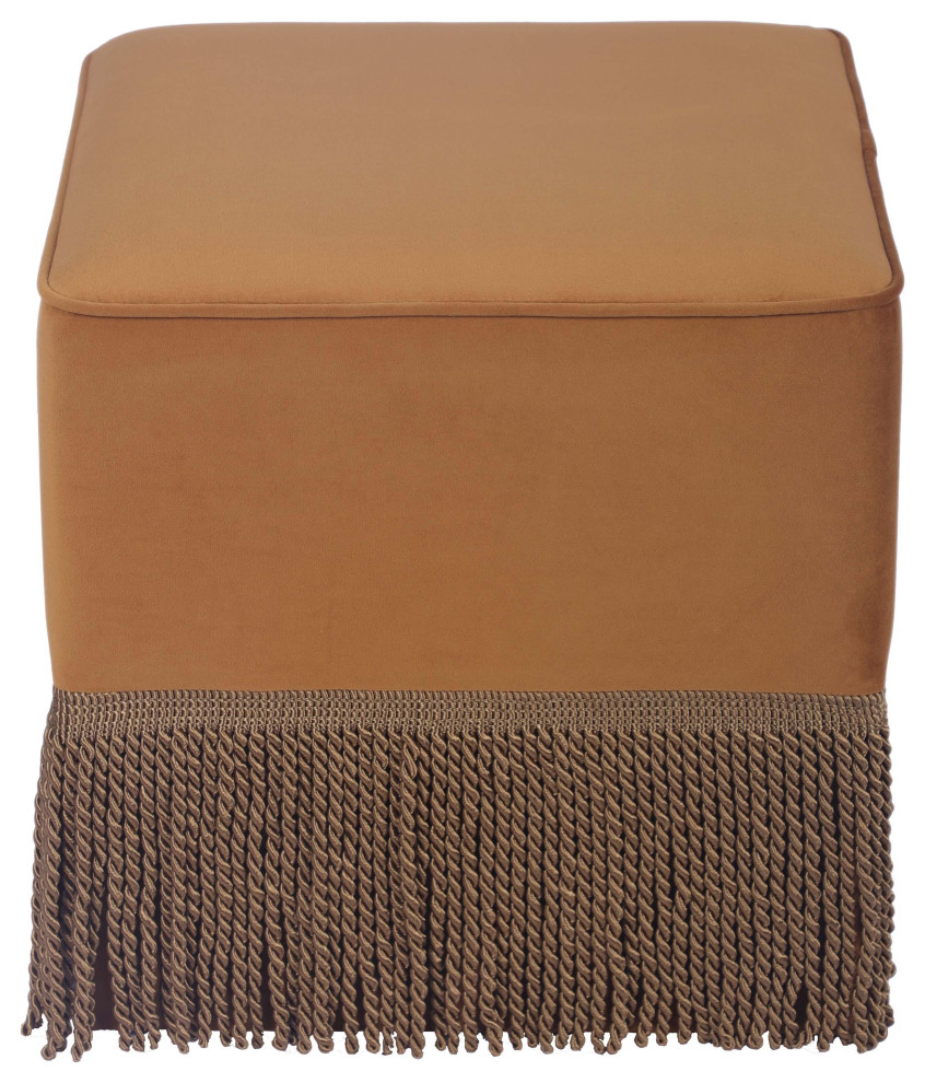 Fenn Velvet Ottoman   Contemporary   Footstools And Ottomans   by TOV Furniture  Houzz