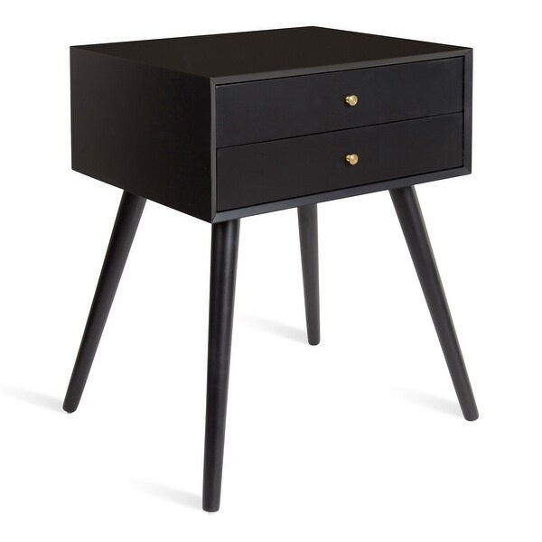 Kate and Laurel Finco Nightstand Side Table with 2 Drawers