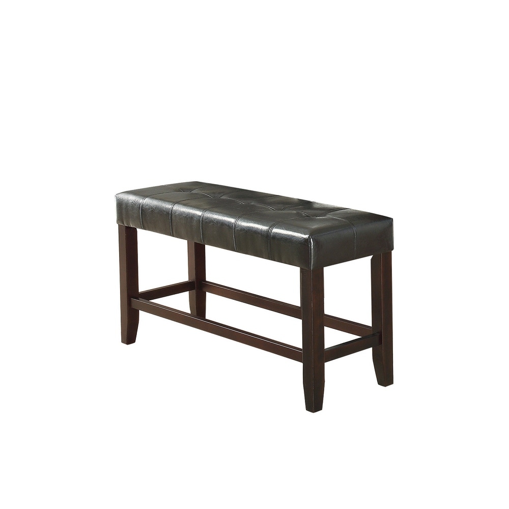 Faux Leather Wood High Bench