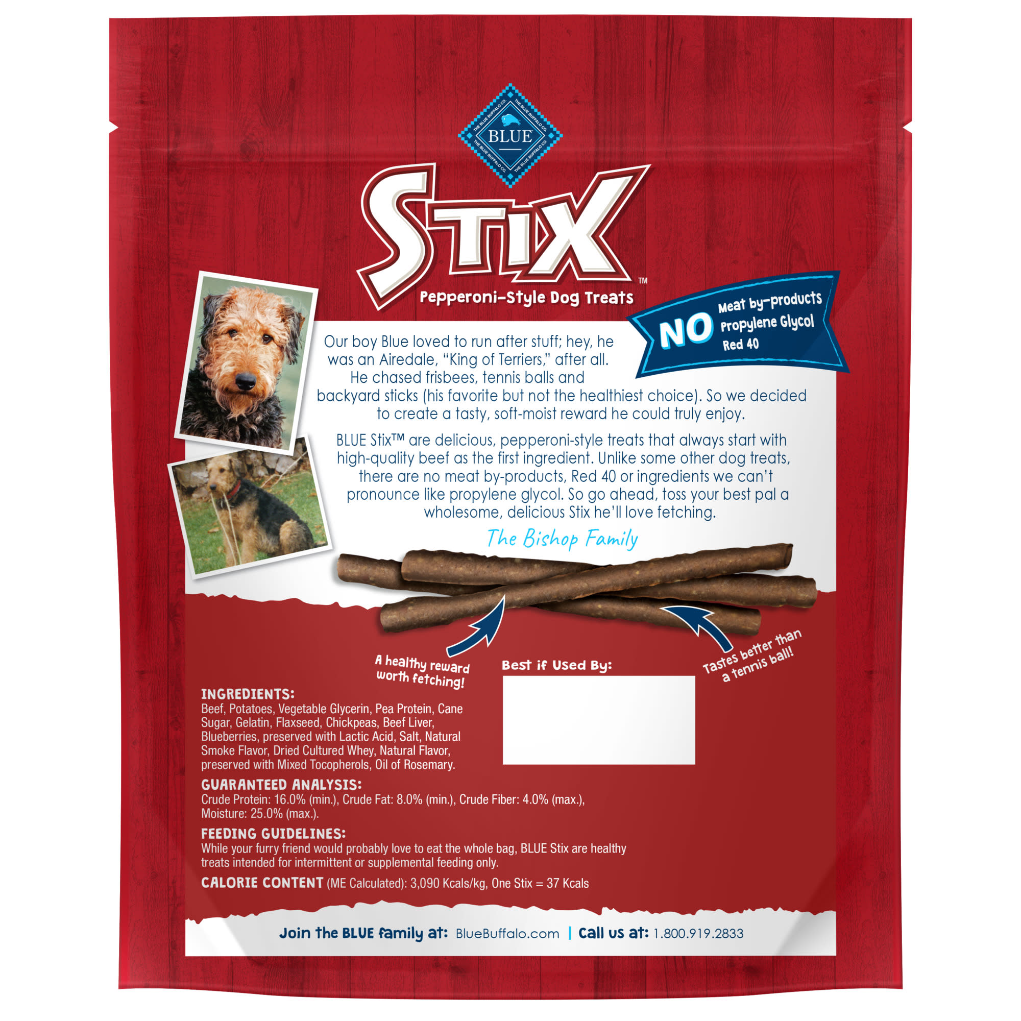 Blue Buffalo Blue Stix Beef  Potato Dog Treats， 13 oz.