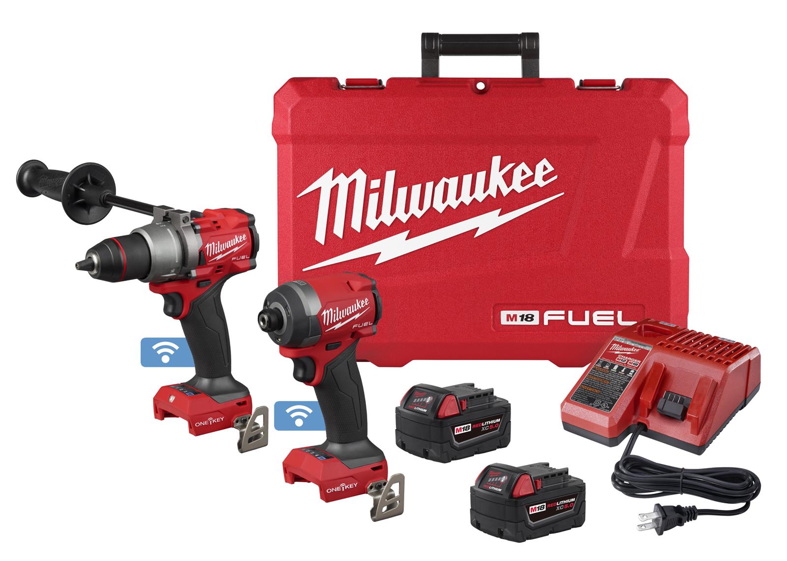 Milwaukee Tool 3696-22 Milwaukee M18 FUEL 2-Tool Hammer Drill and Impact Driver with ONE-KEY Combo Kits