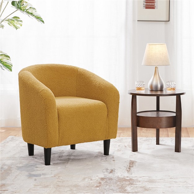 Yaheetech Upholstered Armchair Accent Barrel Chair