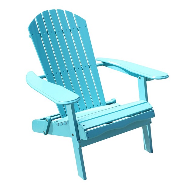 Northbeam Outdoor Lawn Garden Portable Foldable Wooden Adirondack Accent Chair Deck Porch Pool And Patio Seating With 250 Pound Capacity Teal