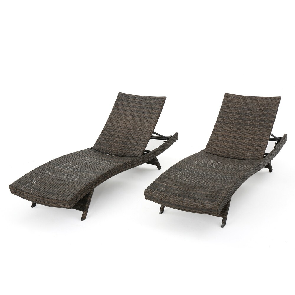 Thira Wicker Chaise Lounge Chair (Set of 2) by Christopher Knight Home