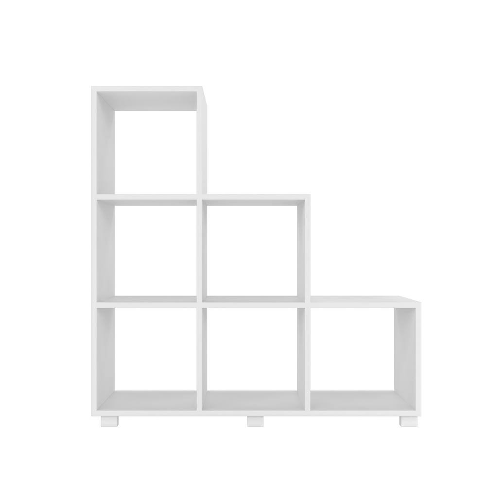 Manhattan Comfort Cascavel 36.22 in. W x 11.41 in. D Sophisticated White Stair Cubby Shelf 26AMC6