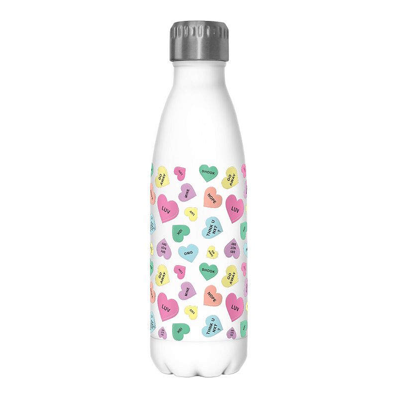 Candy Hearts Stainless Steel Water Bottle