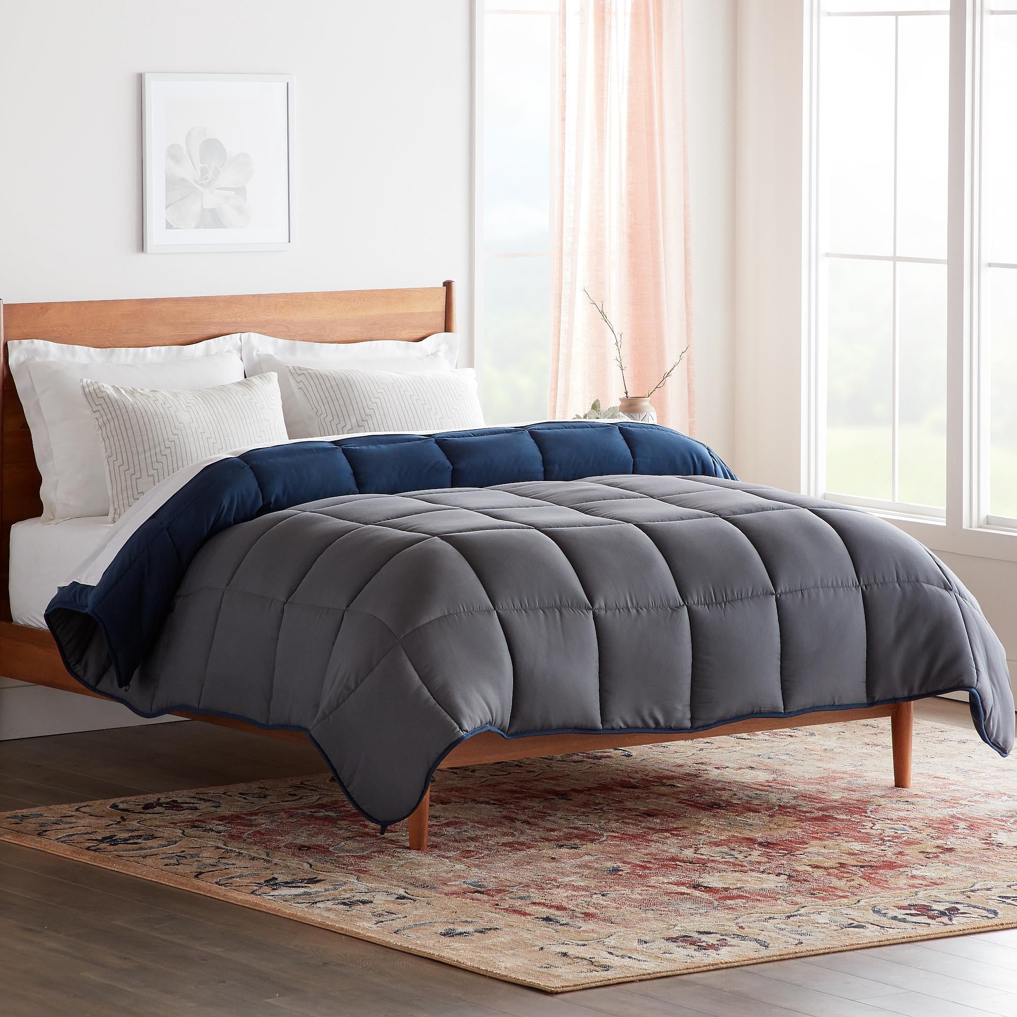 Rest Haven All-Season Down Alternative Comforter, Twin, Dark Blue/Slate