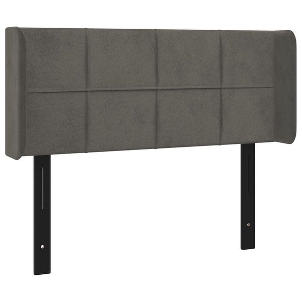 vidaXL Headboard with Ears Dark/Light Gray Velvet - - 37455508