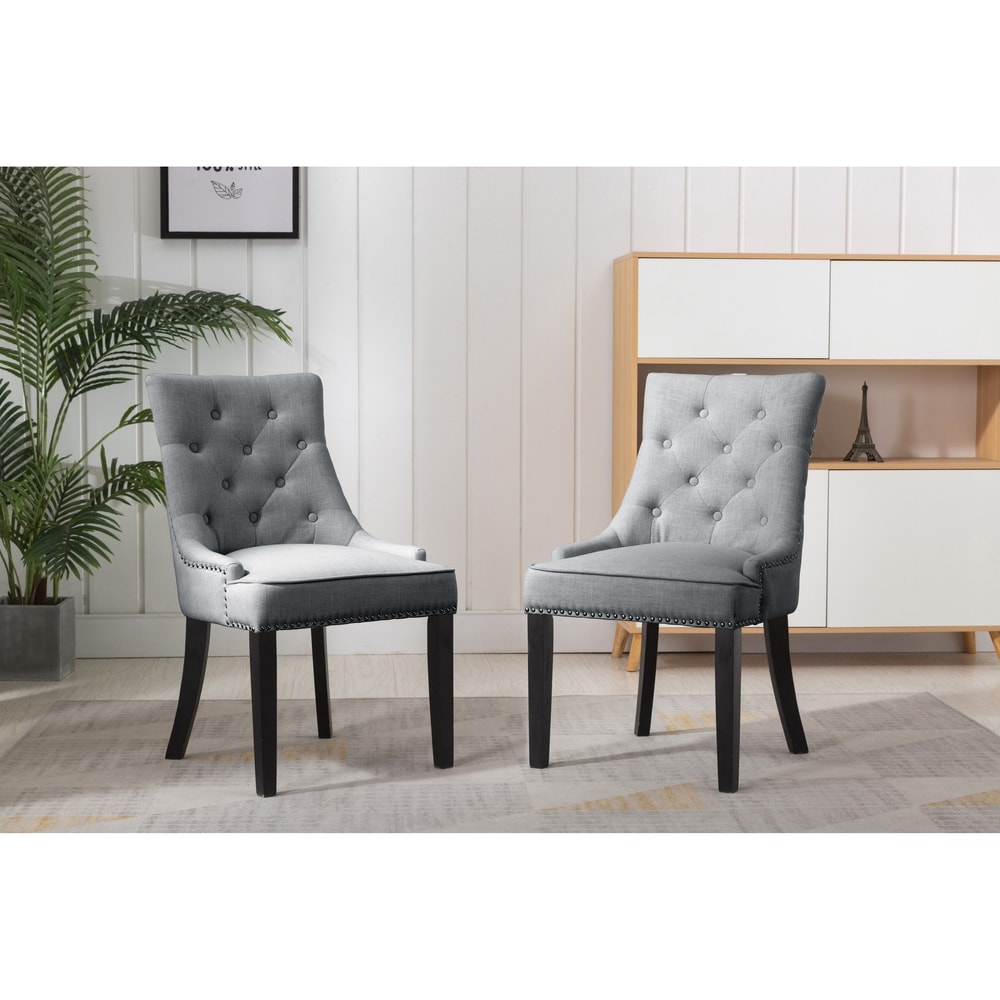 Copper Grove Sucre Upholstered Tan Solid Wood Accent Chairs (Set of 2)   N/A