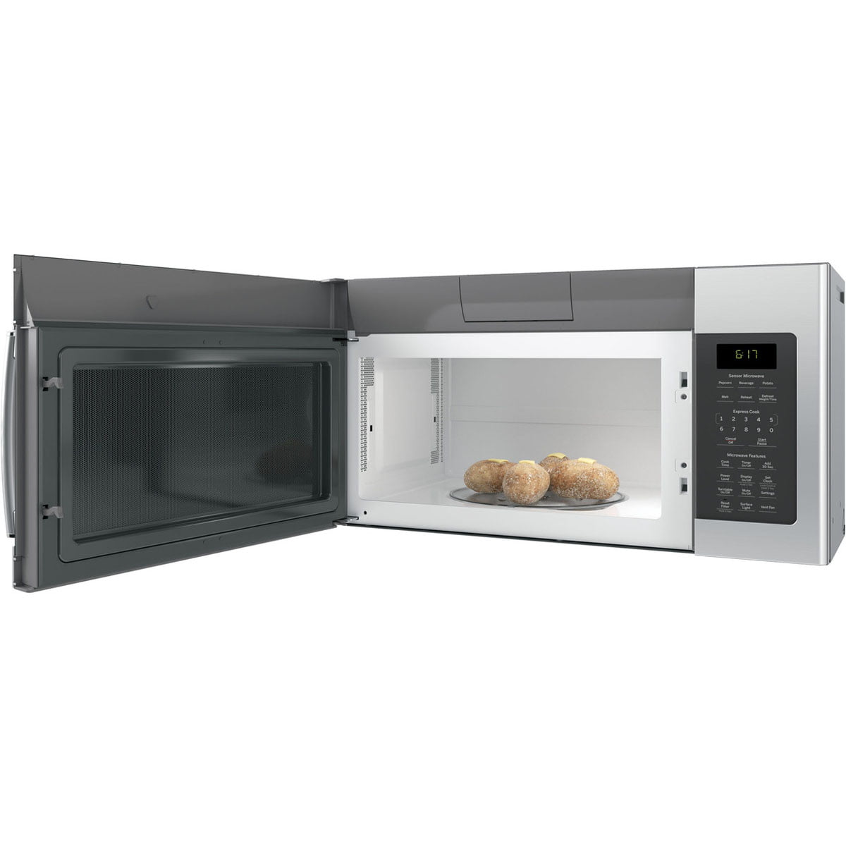 GE 1.7 Cu. Ft. Over-the-Range Fingerprint Resistant Microwave Oven, Stainless Steel