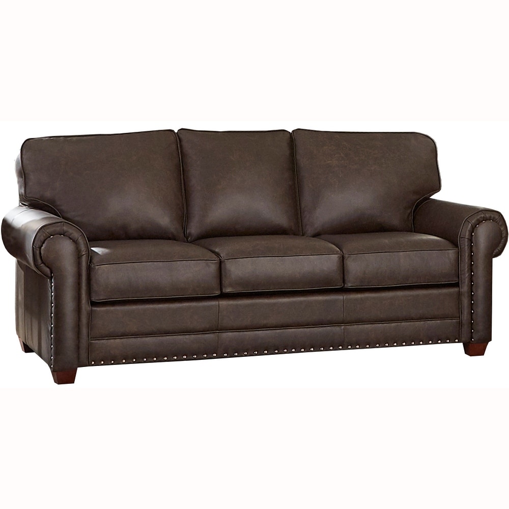 Made in USA Raval Top Grain Leather Sofa Bed and Loveseat Set