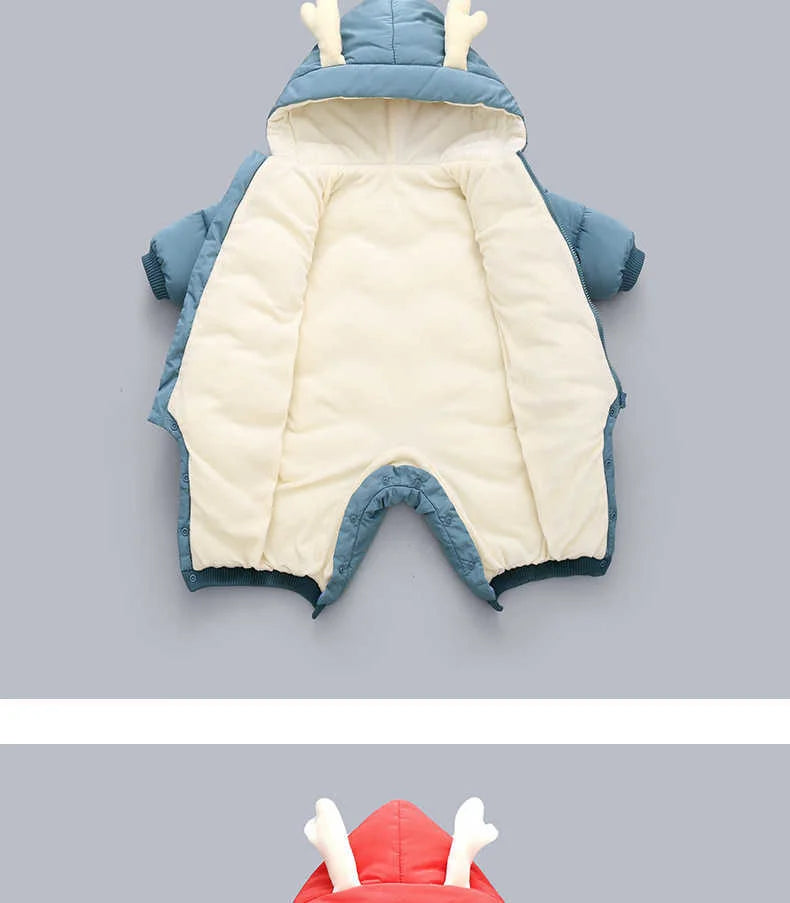 New born Warm Baby coat Winter Hooded mantle Rompers Thick Outfit Jumpsuit Overalls Snowsuit Children Boys Clothing kids clothes