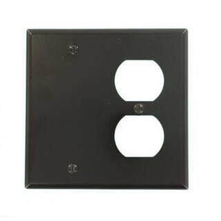 Leviton Brown 2-Gang 1-Duplex1-Blank Wall Plate (1-Pack) 85008