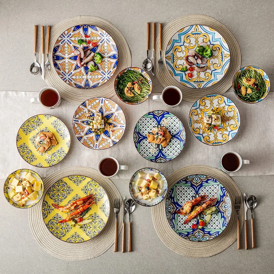 58pcs deluxe ceramic tableware set