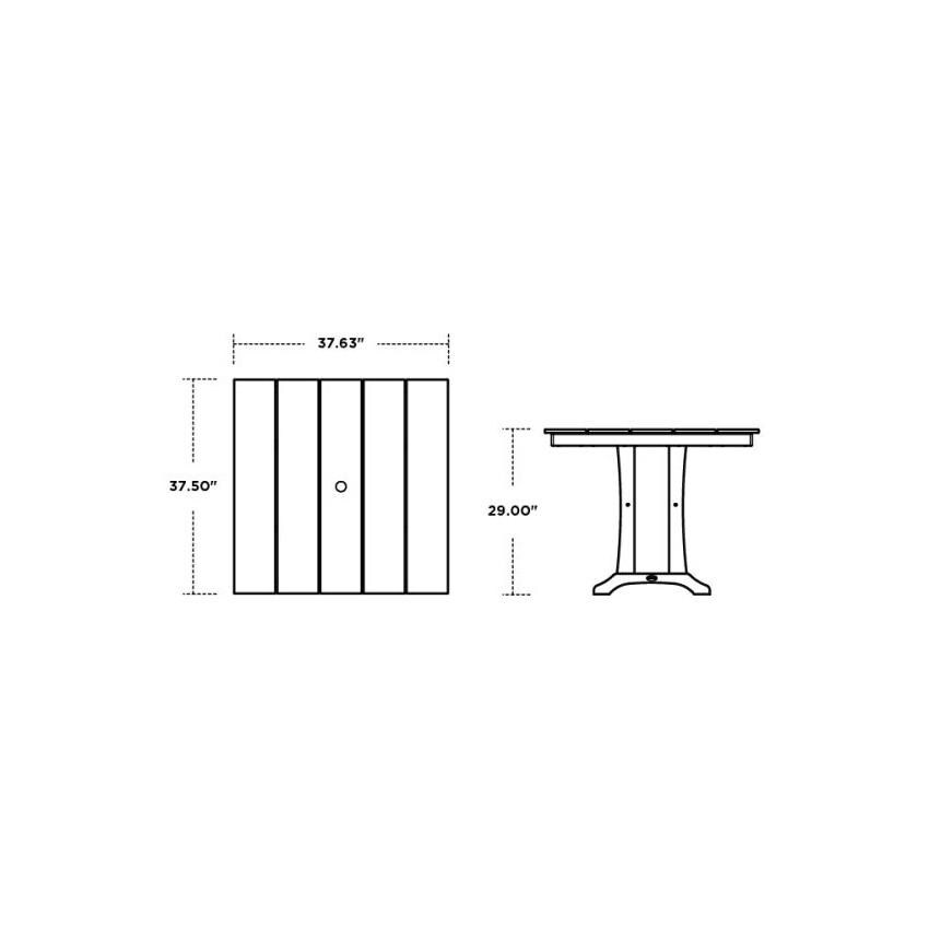 POLYWOOD La Casa Cafe 5 Piece Farmhouse Trestle Side Chair Dining Set