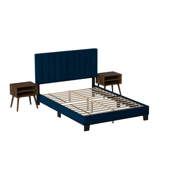 Queen Colbie Upholstered Platform Bed With Nightstands Picket House Furnishings