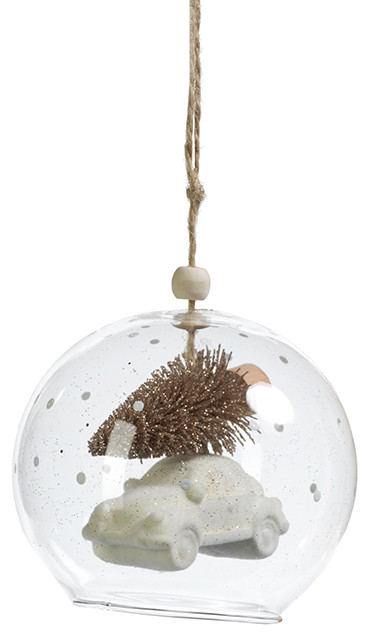 Tree on Car Glass Ball Ornaments  Set of 6   Christmas Ornaments   by Zodax  Houzz