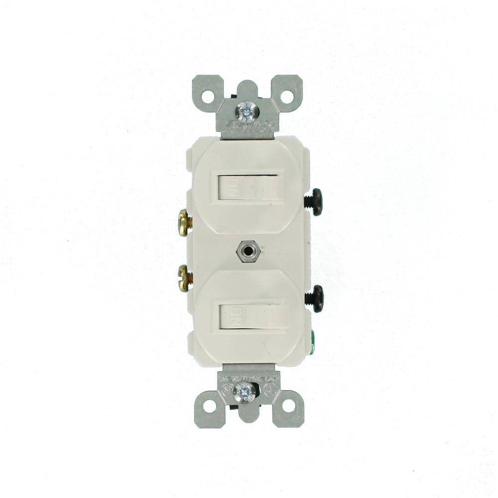 Leviton 15 Amp Combination Double Switch White R62-05224-2WS