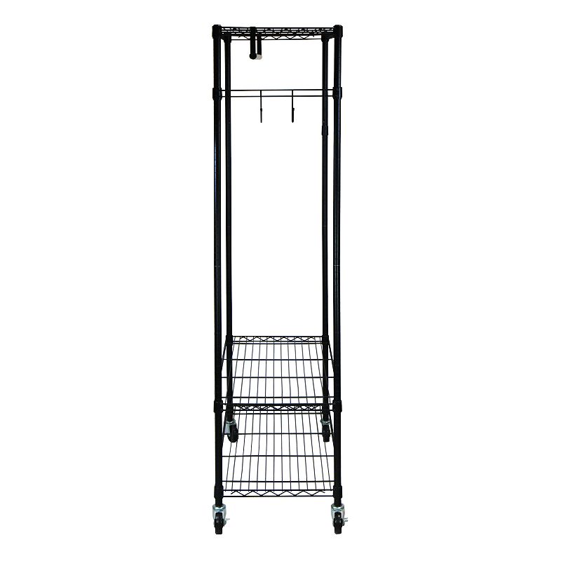 Oceanstar Garment Rack with Adjustable Shelves with Hooks