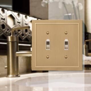 AMERELLE Bethany 2 Gang Toggle Metal Wall Plate - Brushed Bronze 57TTBZ