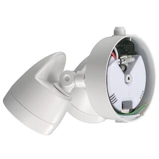 ETi Dusk to Dawn Sensor White Exterior Outdoor Twin Head LED Flood Light Security 1200 to 2400 Lumens 4000K Wet Rated 51405144