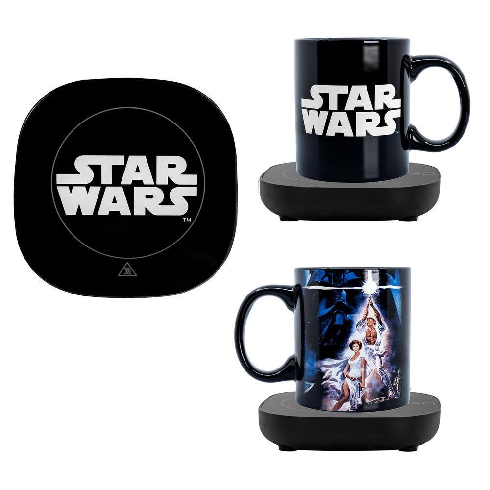 Uncanny Brands Star Wars 'A New Hope' Black Single-Cup Coffee Mug Warmer with Coffee Mug for Your Drip Coffee Maker MW1-SRW-NH1