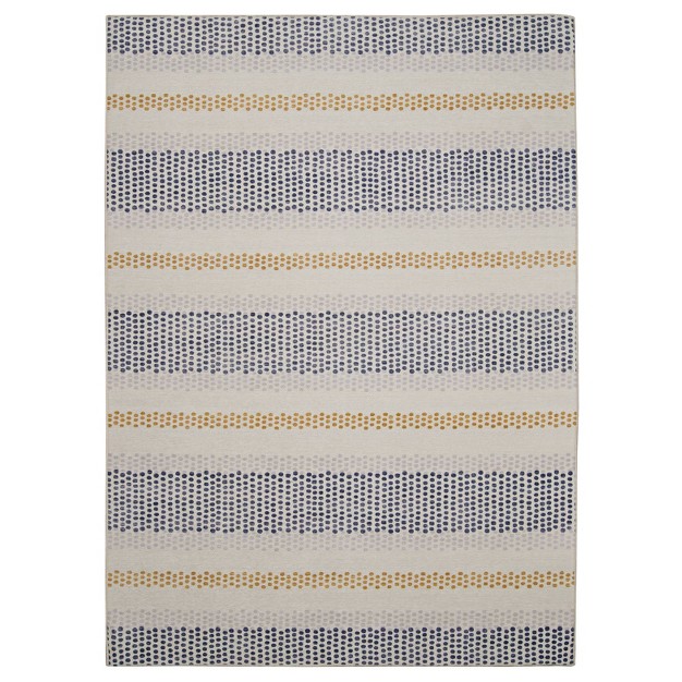 Maldon Washable Outdoor Rug Ivory blue Linon