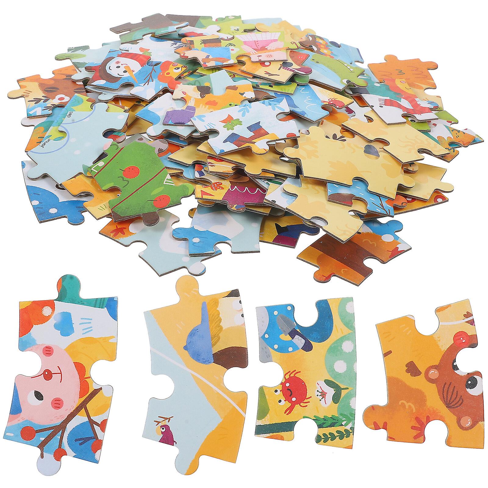 1 Set Wooden Enlightenment Puzzle Preschool Forest Animals Puzzle Plaything