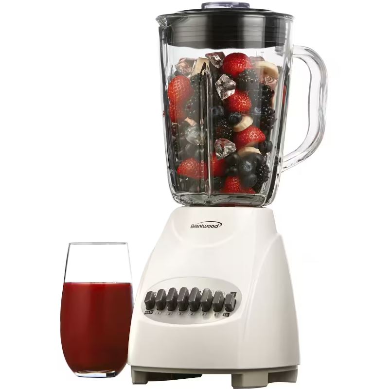 Brentwood White 42oz. 12-Speed + Pulse Electric Blender