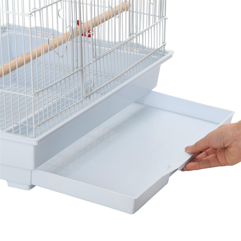 Yaheetech Large Metal Bird Cage Budgie Parrot Canary Cockatiel 18x14x36’’ White