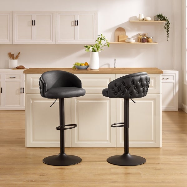 Art Leon Modern Faux Leather Barstool (Set of 2)