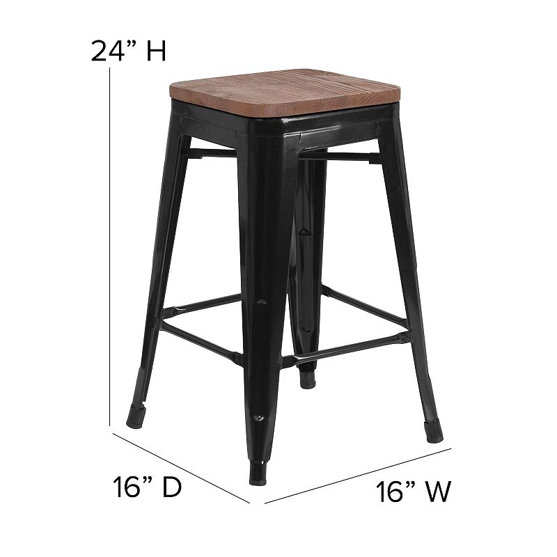 Flash Furniture Backless Mixed Media Counter Stool