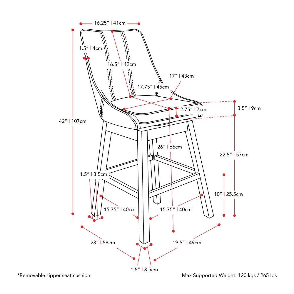 Luca Counter Height Bar Stool  Set of 2