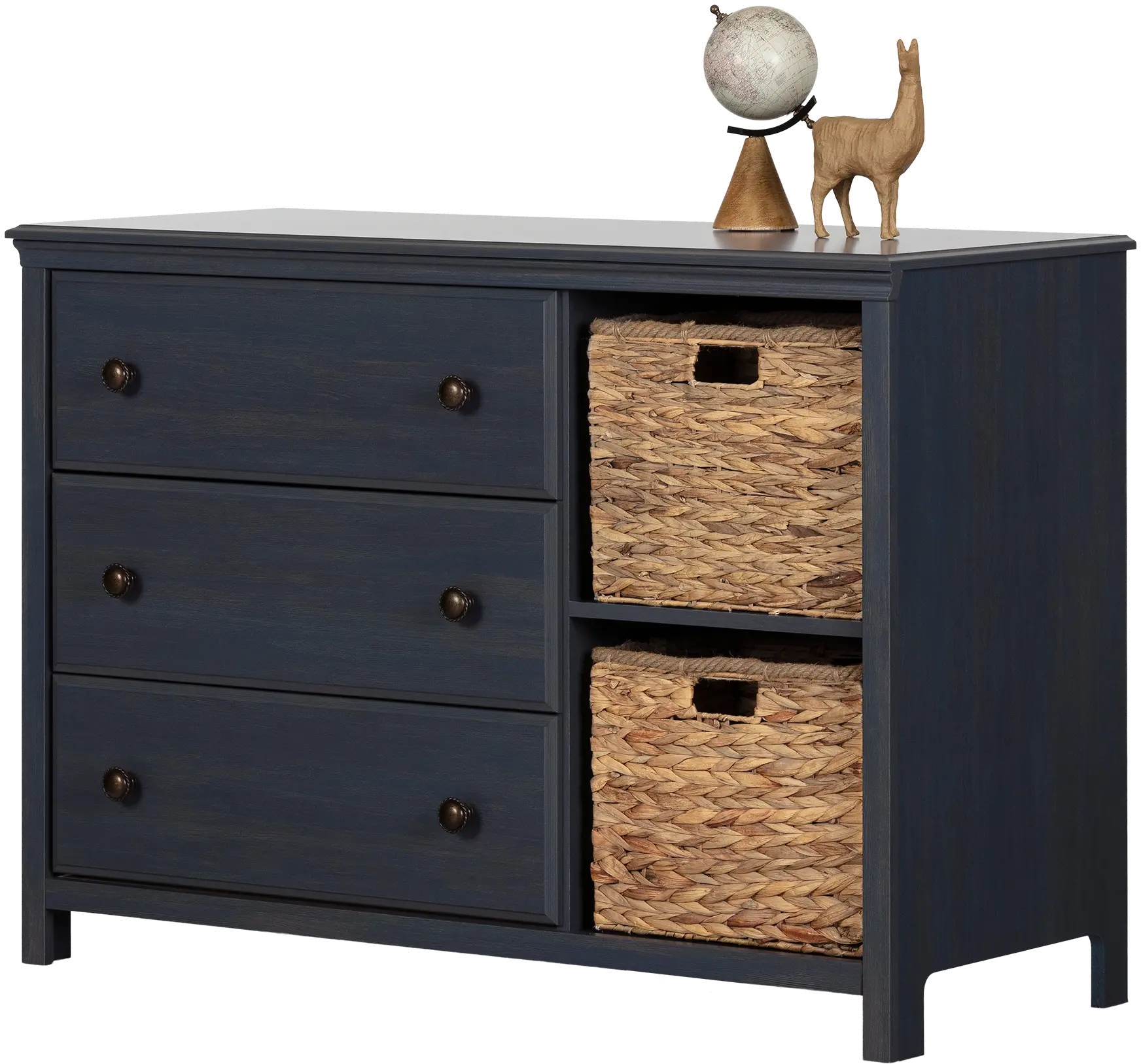 Cotton Candy Blue 3 Drawer Dresser with Baskets - South Shore