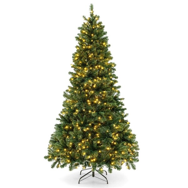 Costway 6FT/7FT/8FT Artificial Xmas Tree with 821/1188/1498 PVC Branch